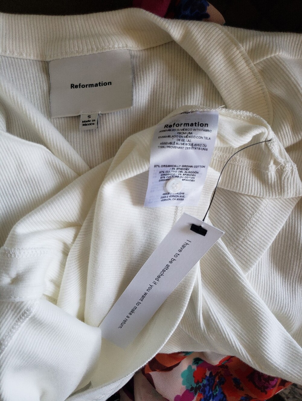 Reformation Cream Button Down Fitted Top Size S New
